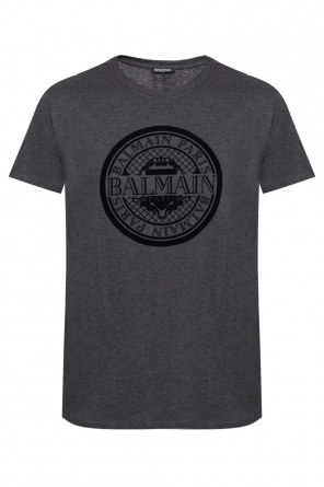 T-shirt with a velvet logo, zdjęcie 1 T-shirt with a velvet logo od Balmain